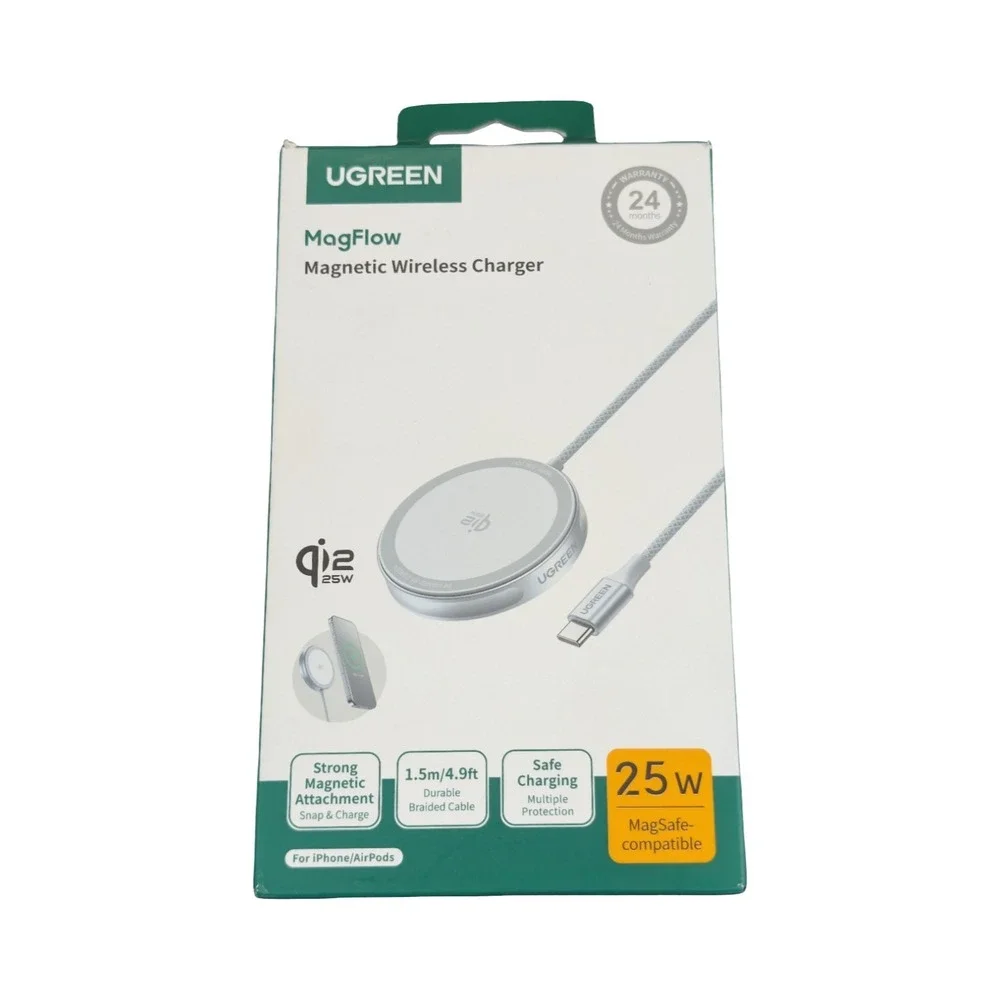 Nn5O UGREEN Magflow Qi2.2 25W‎ Wireless Charger Magsafe Compatible Charging Pad